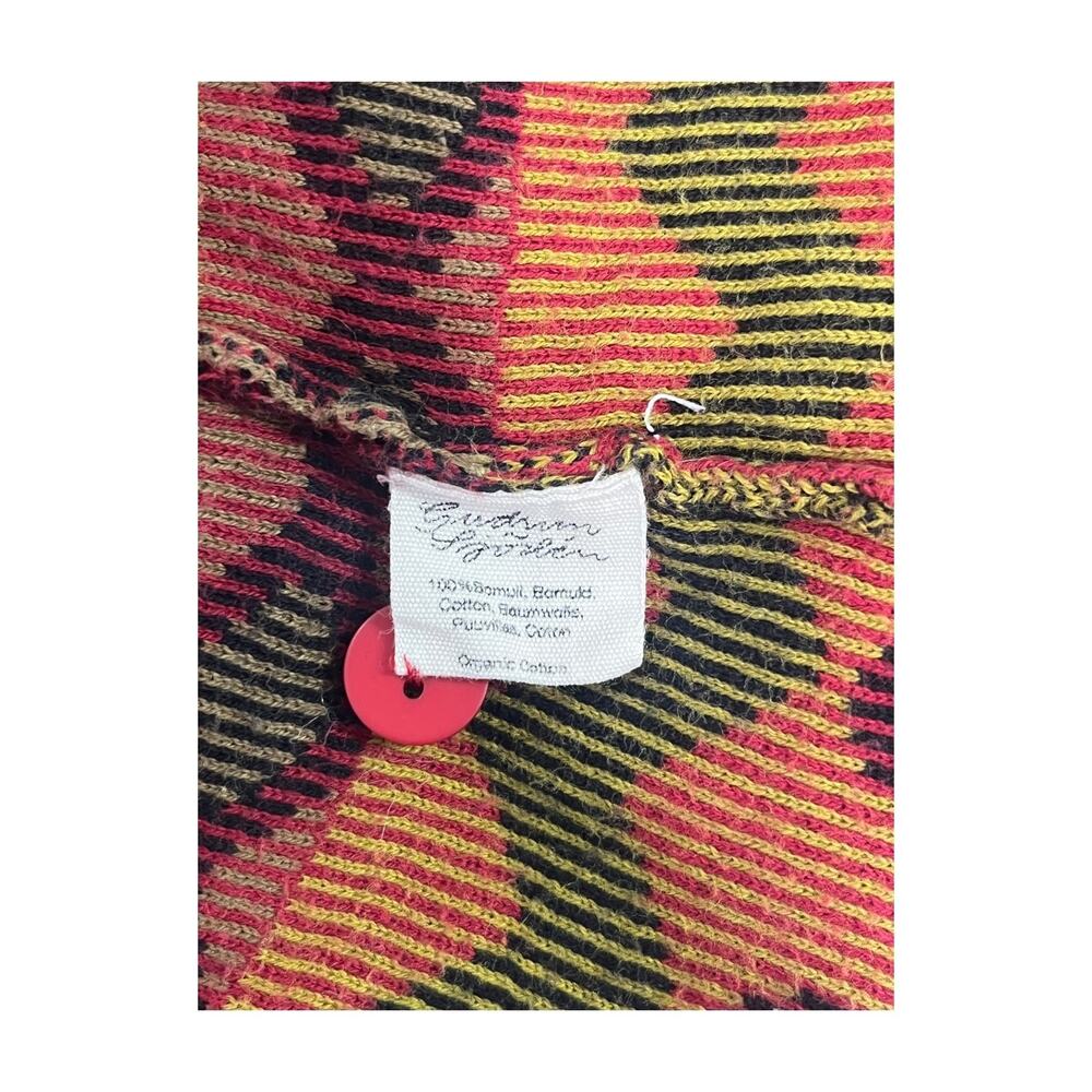 Gudrun Sjoden Cardigan Sweater Womens Medium Red Floral Boho Artsy Ladenlook - Picture 4 of 10